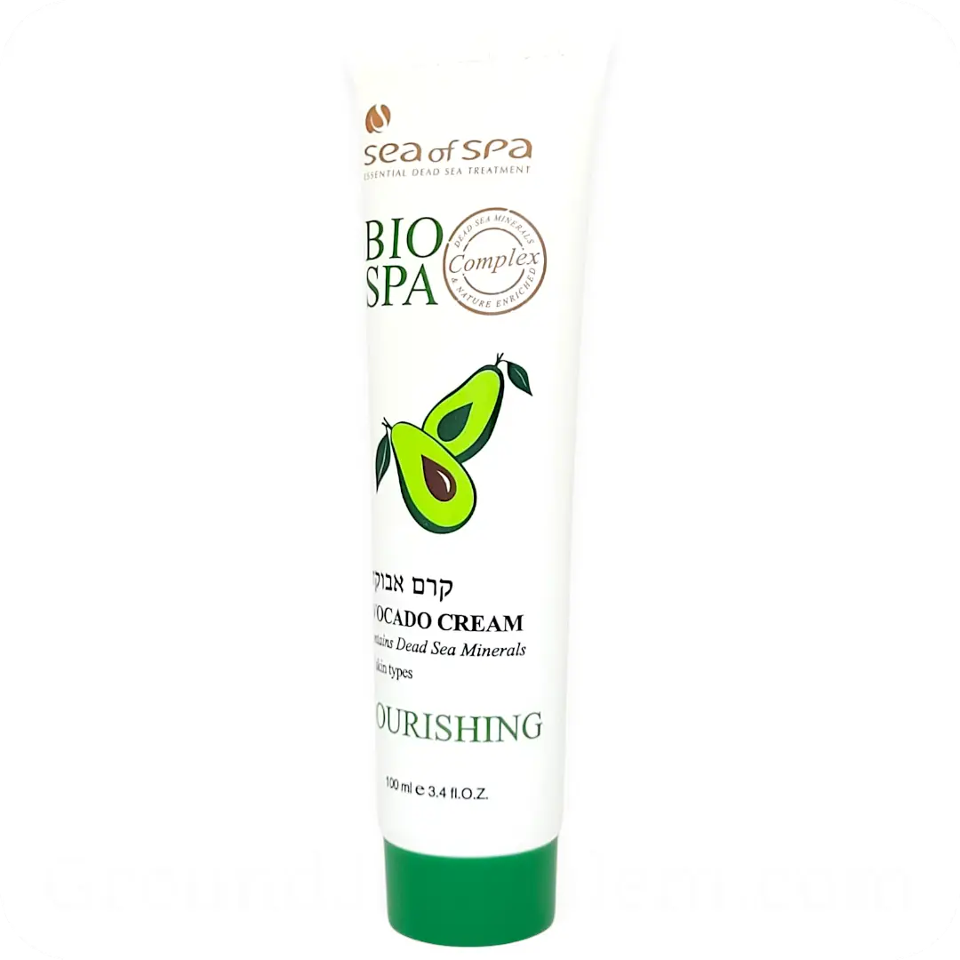 Tube side right Avocado Cream with Dead Sea Minerals by Sea of Spa 100ml 7290017409634