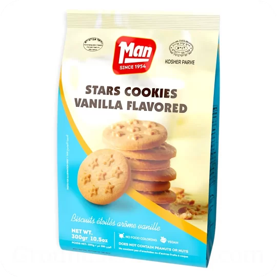 Vanilla Stars Cookies 300g - 10.5 oz — Made in Israel