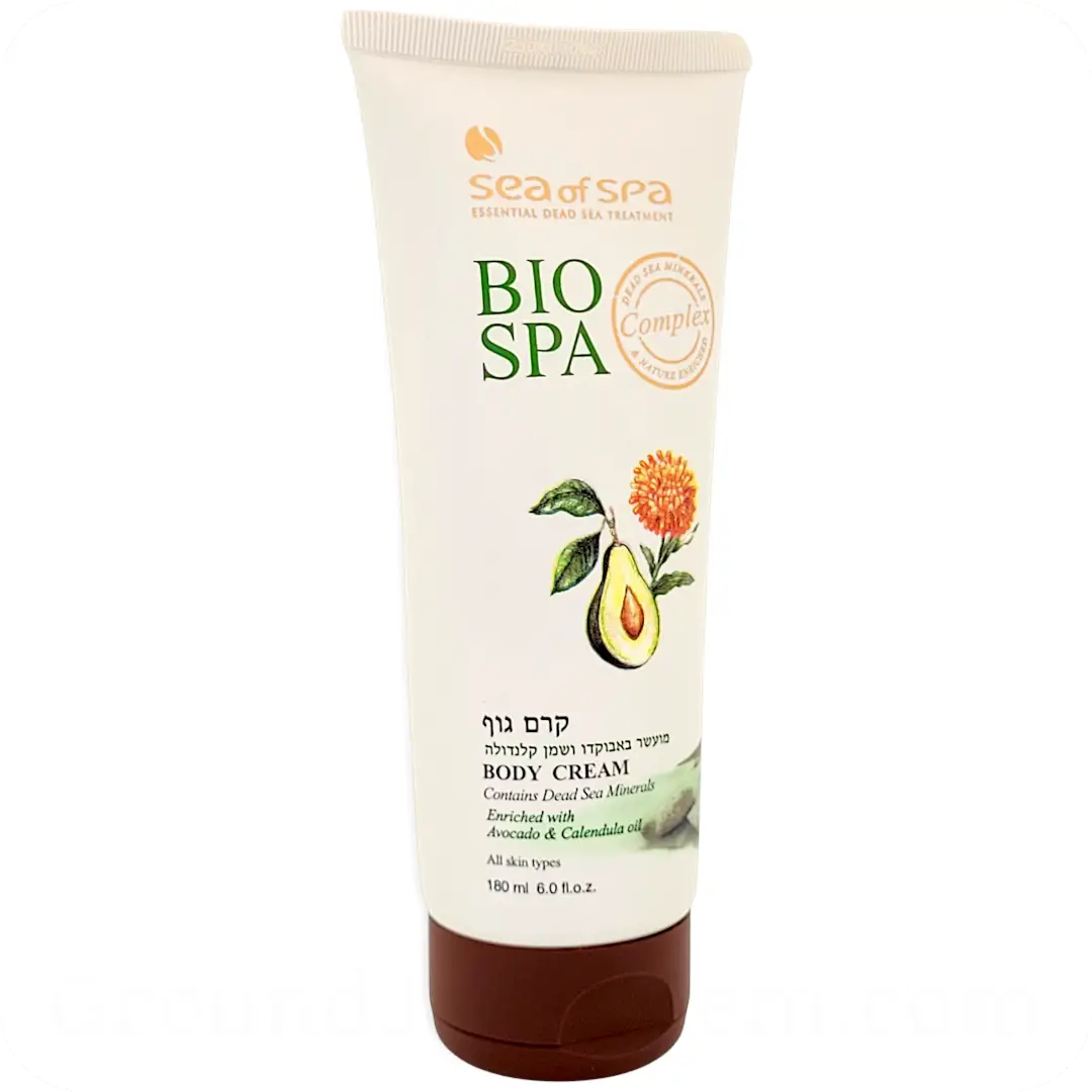 left Body Cream with Avocado & Calendula Oils and Dead Sea Minerals by Sea of Spa Bio Spa 180ml 7290013761309